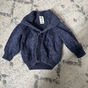 Cozy Blue Knit Baby Sweater